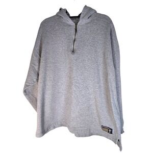 Vintage Discus‎ Classic Athletic Gray Quarter Zip Pullover Hoodie Sweatshirt 2XL